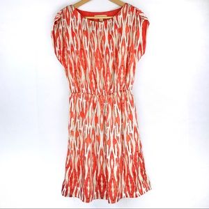 MICHAEL KORS Orange Print Midi Dress size M
